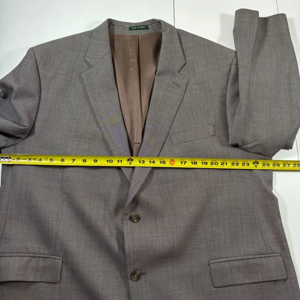 Lauren Ralph Lauren Blazer 50R Grey Micro Check 100% Wool Sport Coat